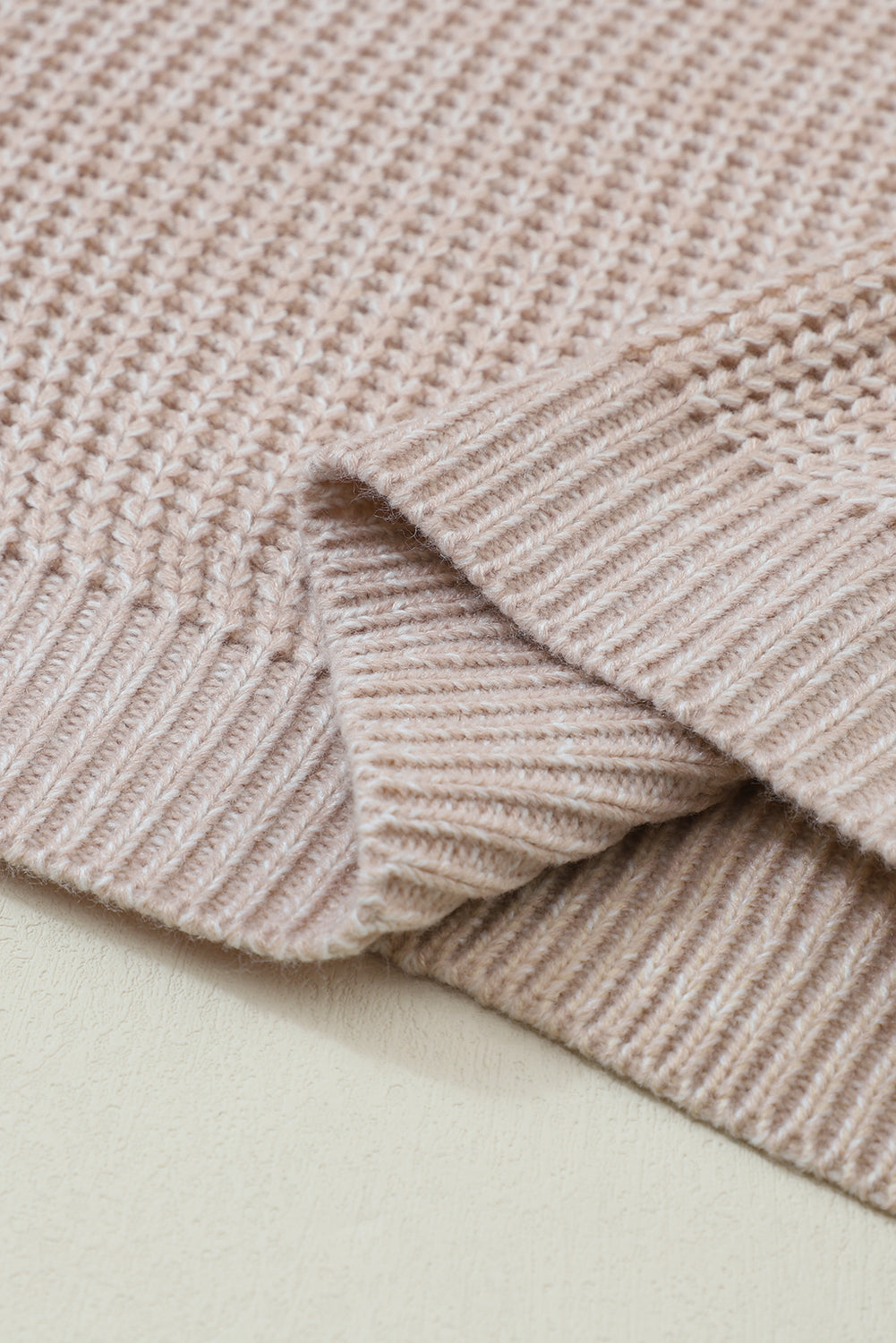 Parchment Chunky Knit Sleeve Drop Shoulder Sweater - Cowaa