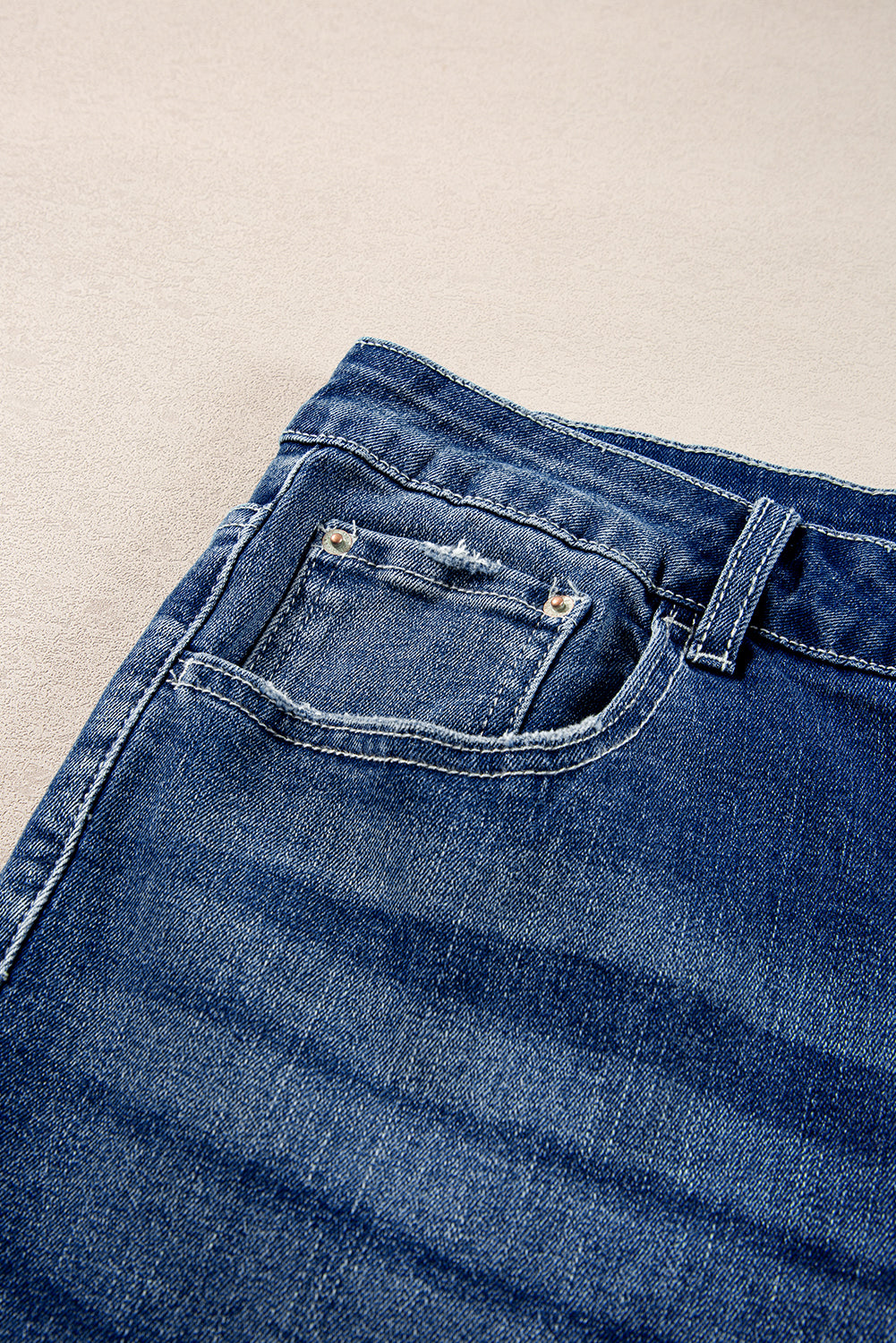 Dirty blue Plus Size High Waist Side Slits Flare Jeans - Cowaa