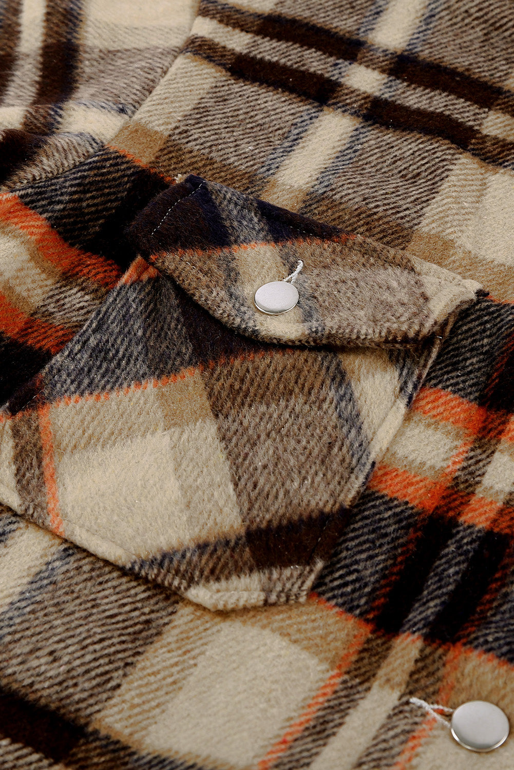 Plaid Button Front Pocket Shirt Shacket - Cowaa