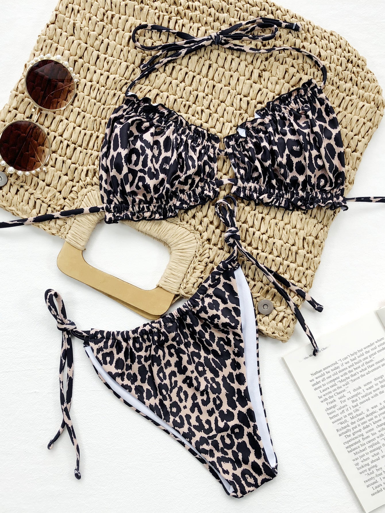 Frill Trill Halter Neck Bikini Set - Cowaa