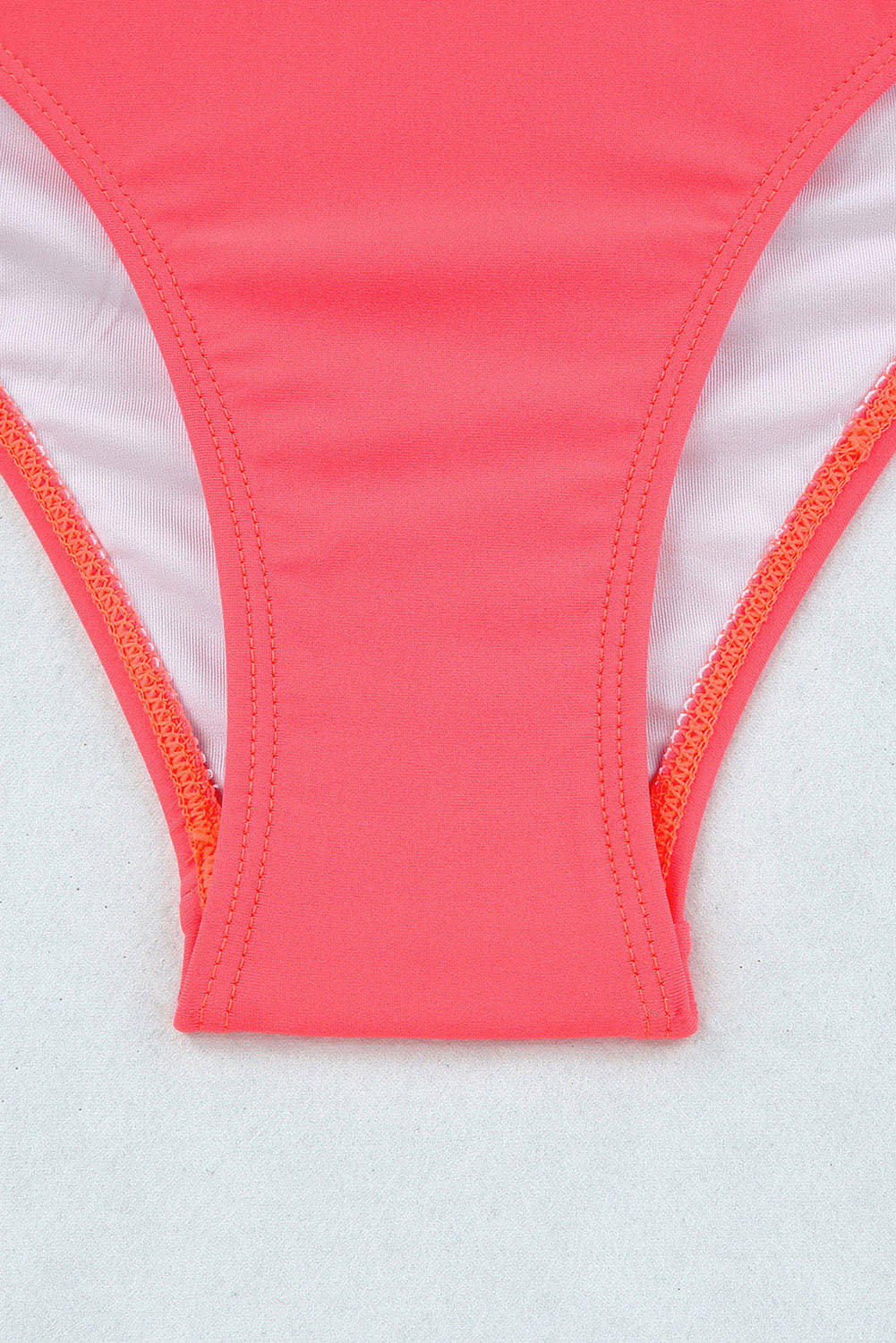 Pink Scalloped Criss Cross High Waist Bikini - Cowaa