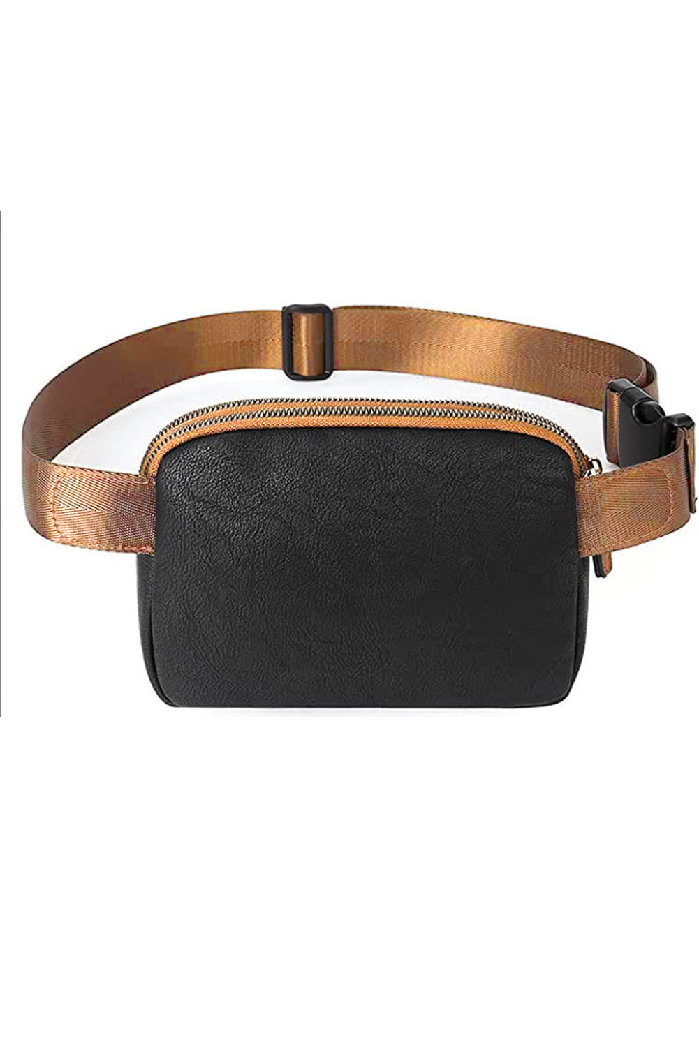 Black Adjustable Strap Mini PU Leather Crossbody Bag - Cowaa