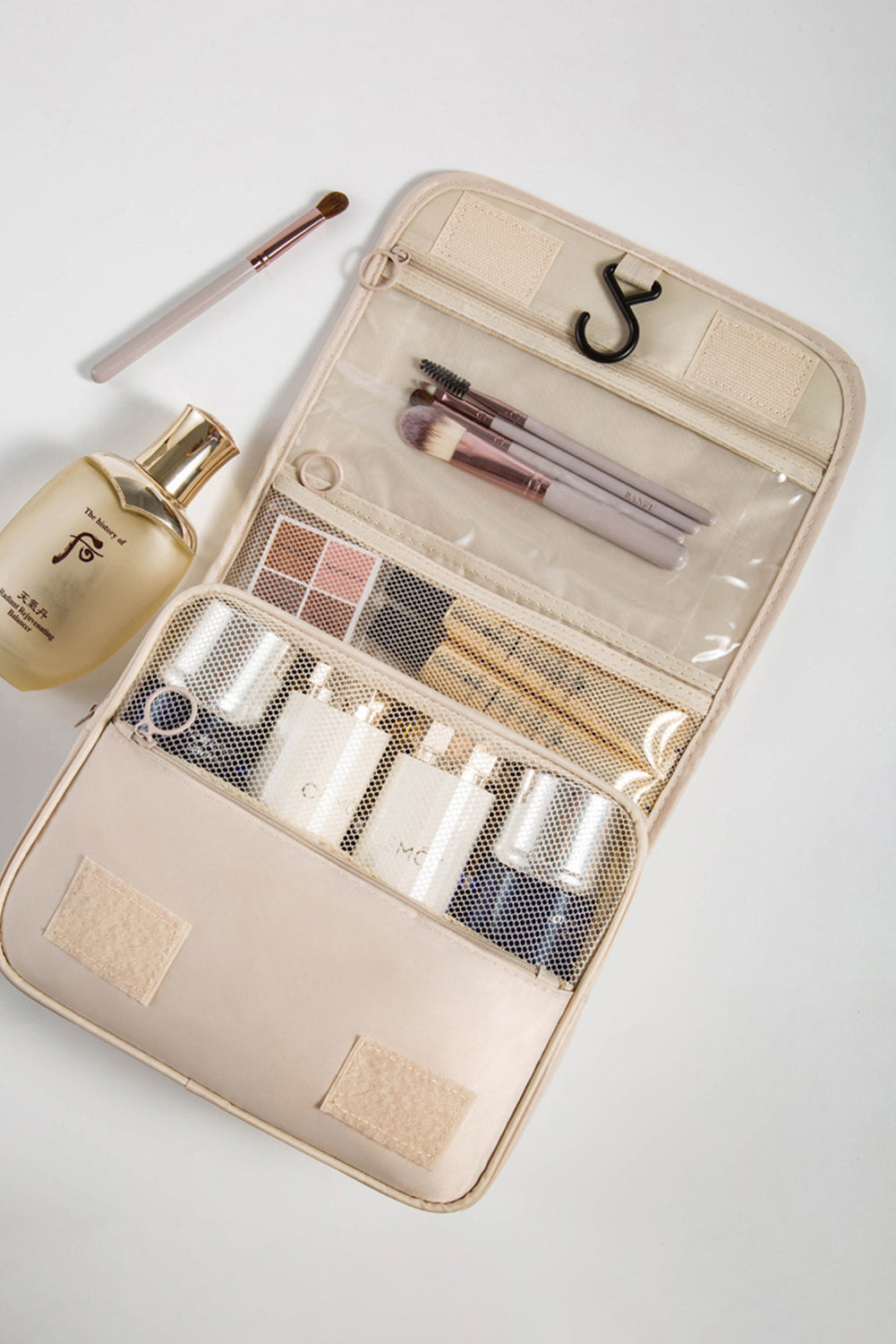 Apricot Multi-functional Make Up Organizer Travel Toiletry Bag - Cowaa