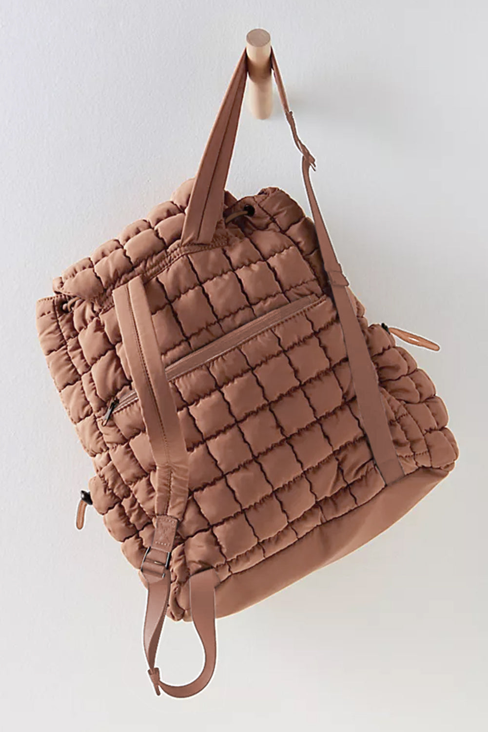 Solid Flapped Quilted Puffer Backpack