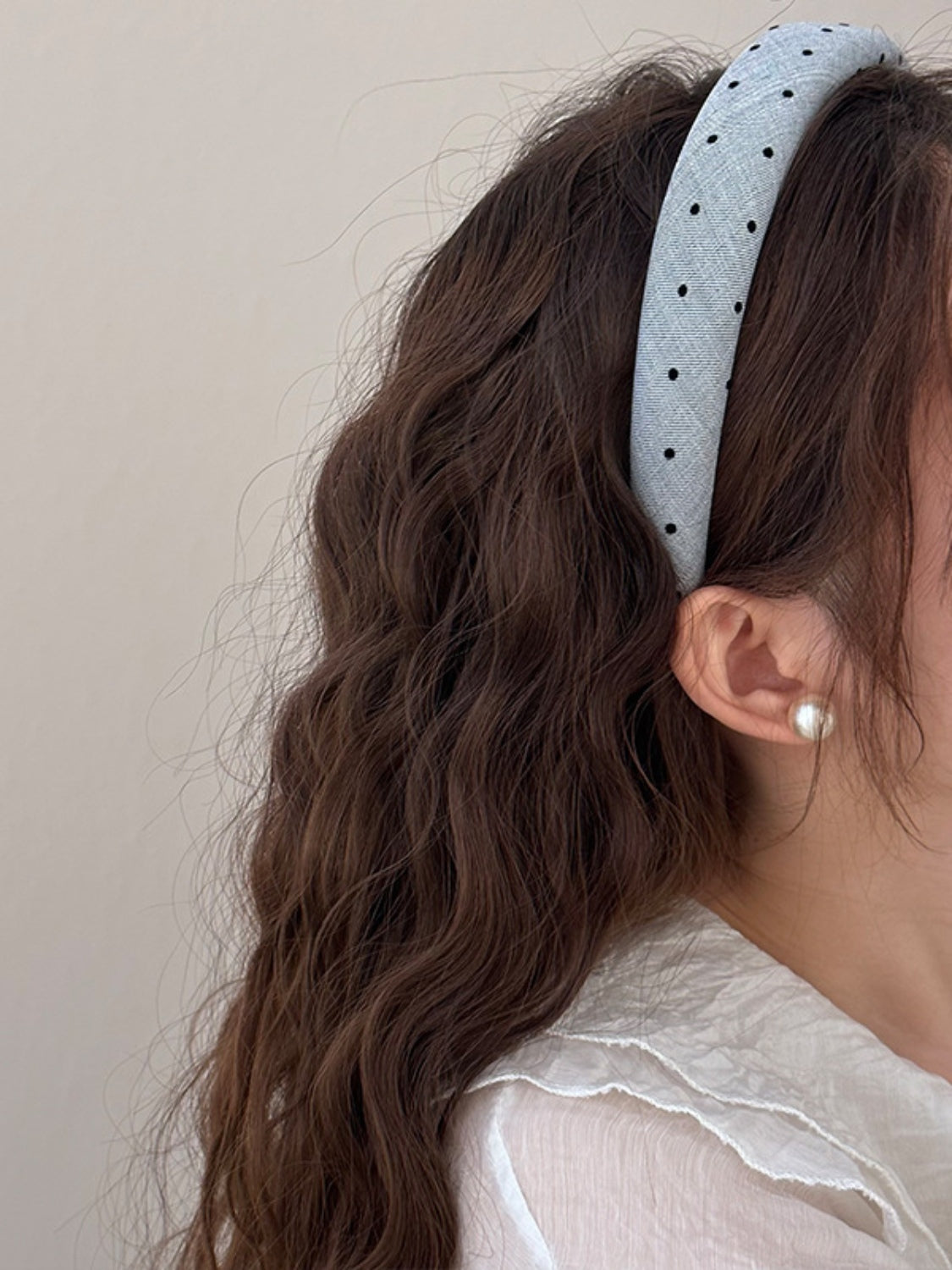 Polka Dot Polyester Wide Headband - Cowaa