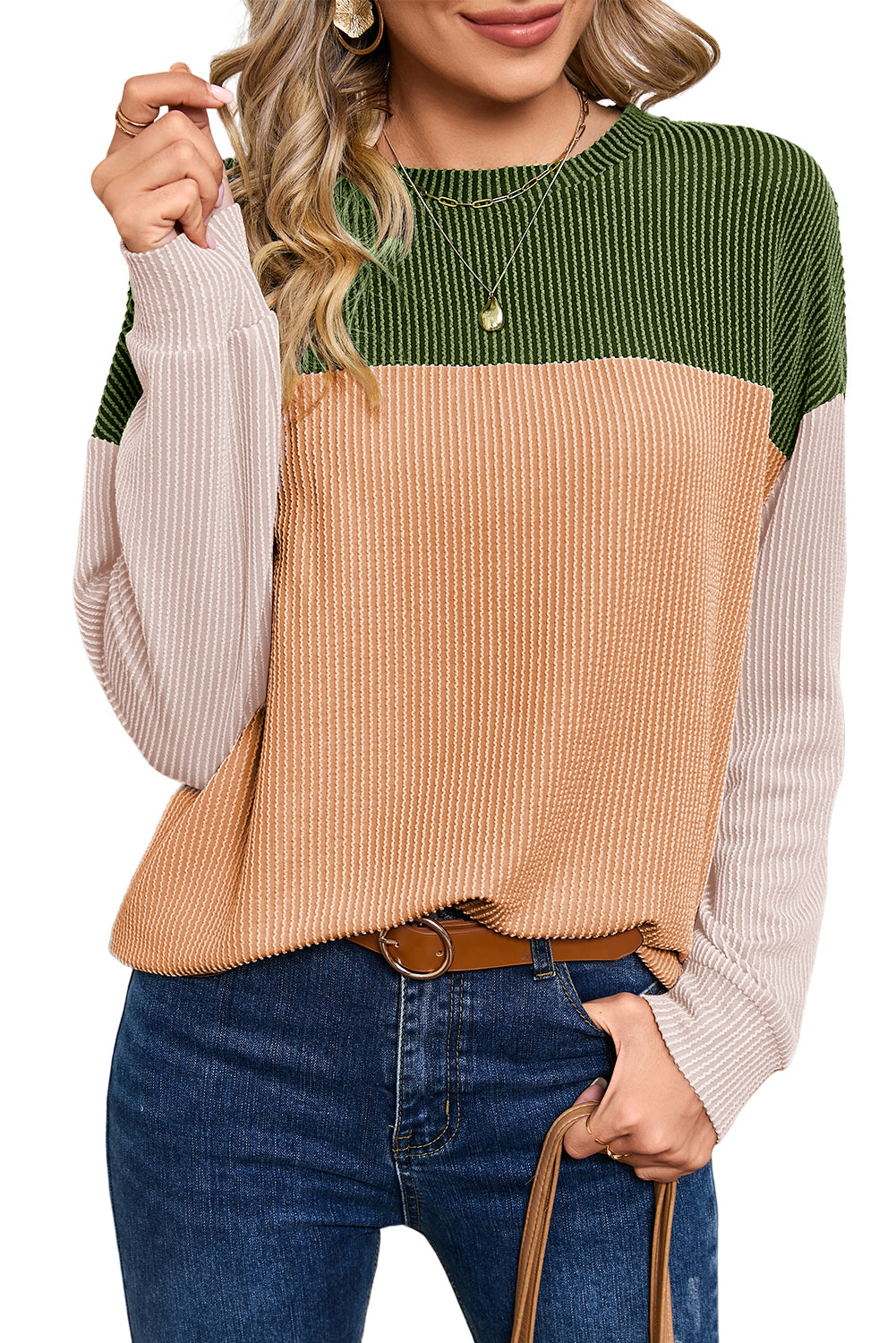 Corduroy Long Sleeve Top - Cowaa