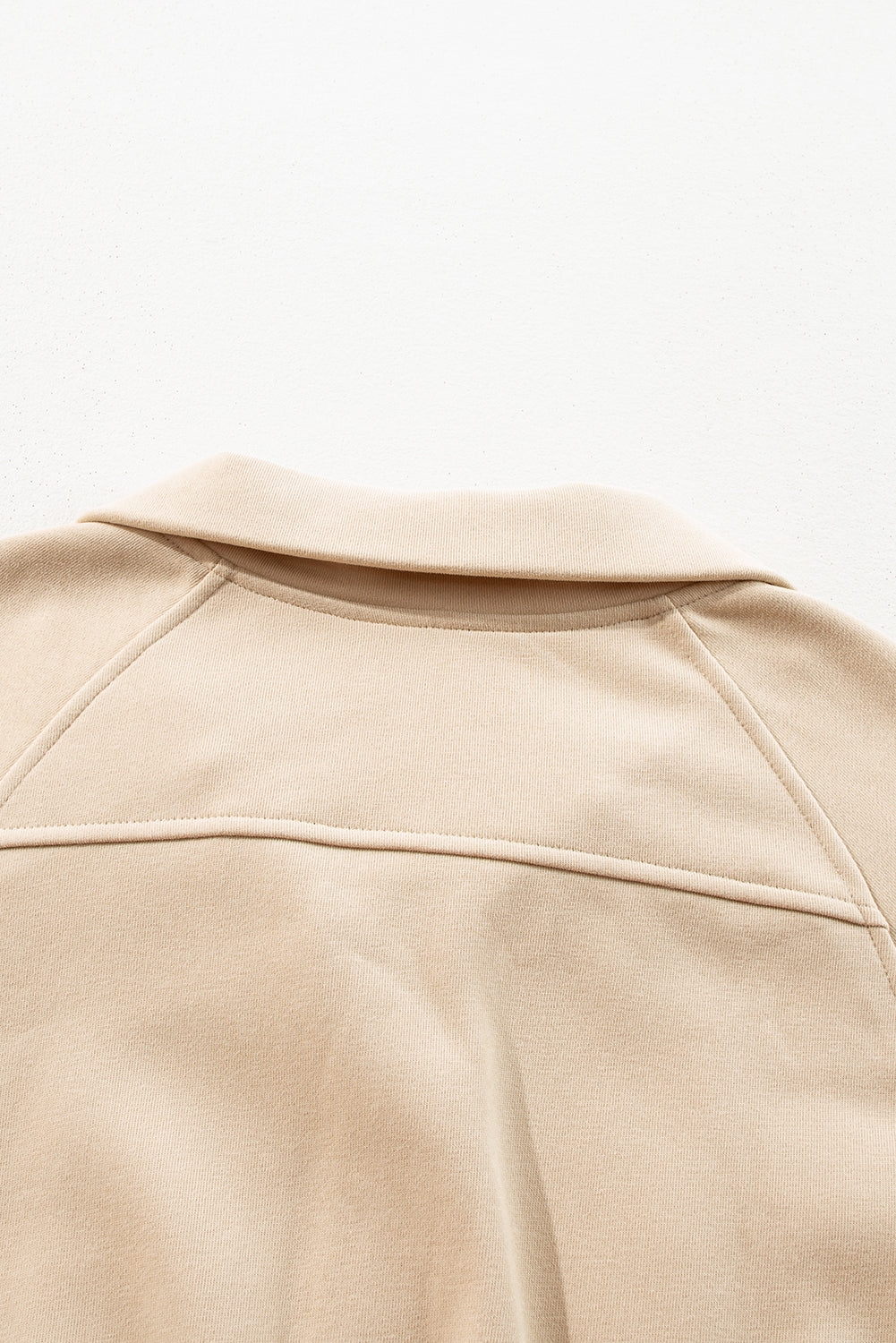 Brown Zip Up Stand Collar Thumbhole Sleeve Sweatshirt - Cowaa