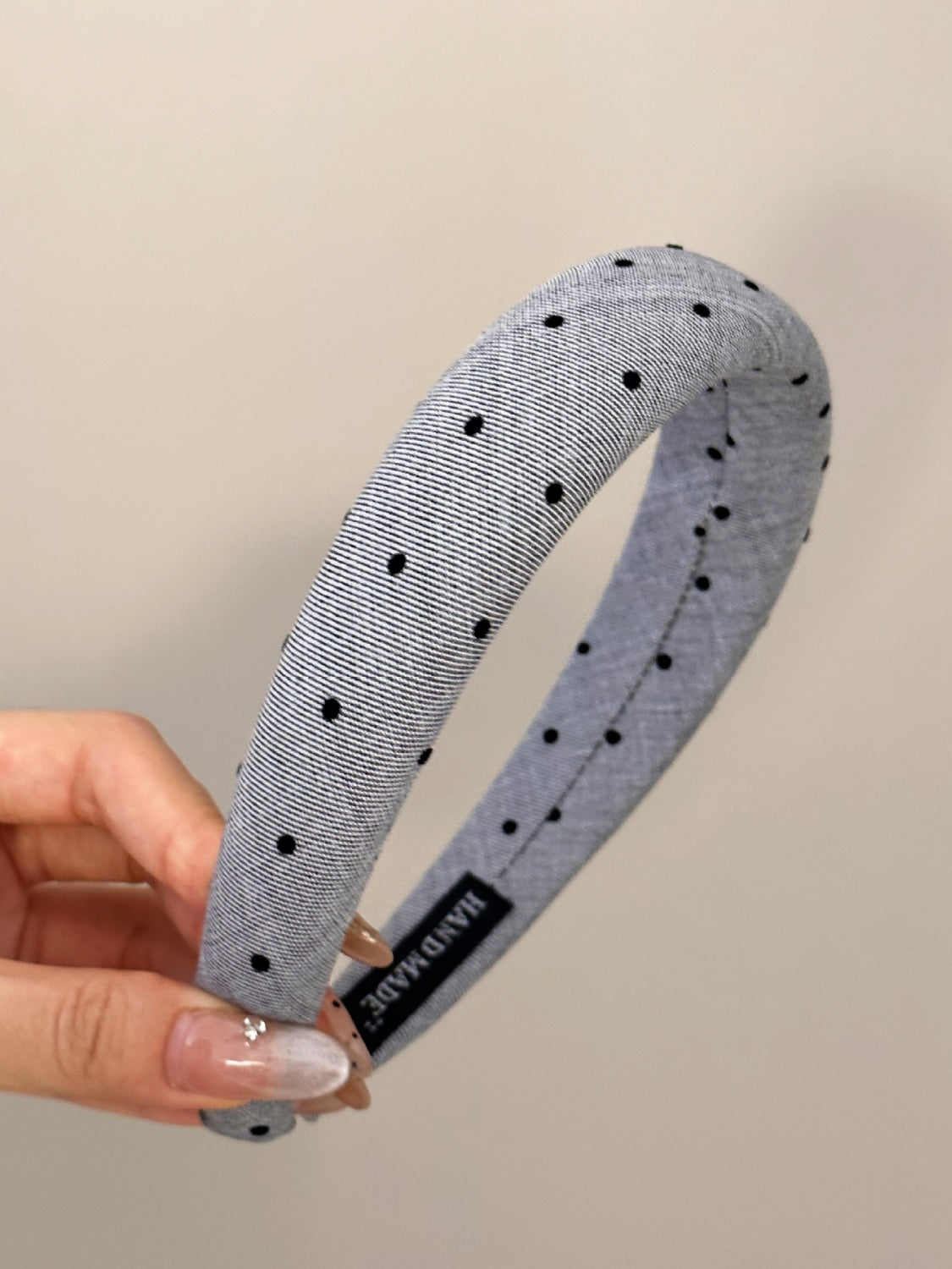 Polka Dot Polyester Wide Headband - Cowaa