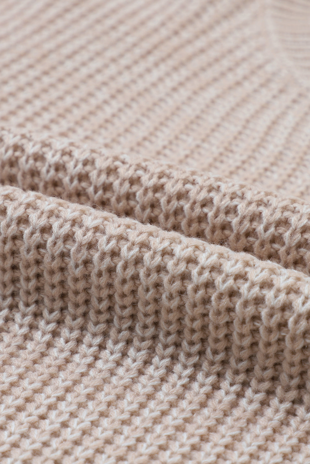 Parchment Chunky Knit Sleeve Drop Shoulder Sweater - Cowaa