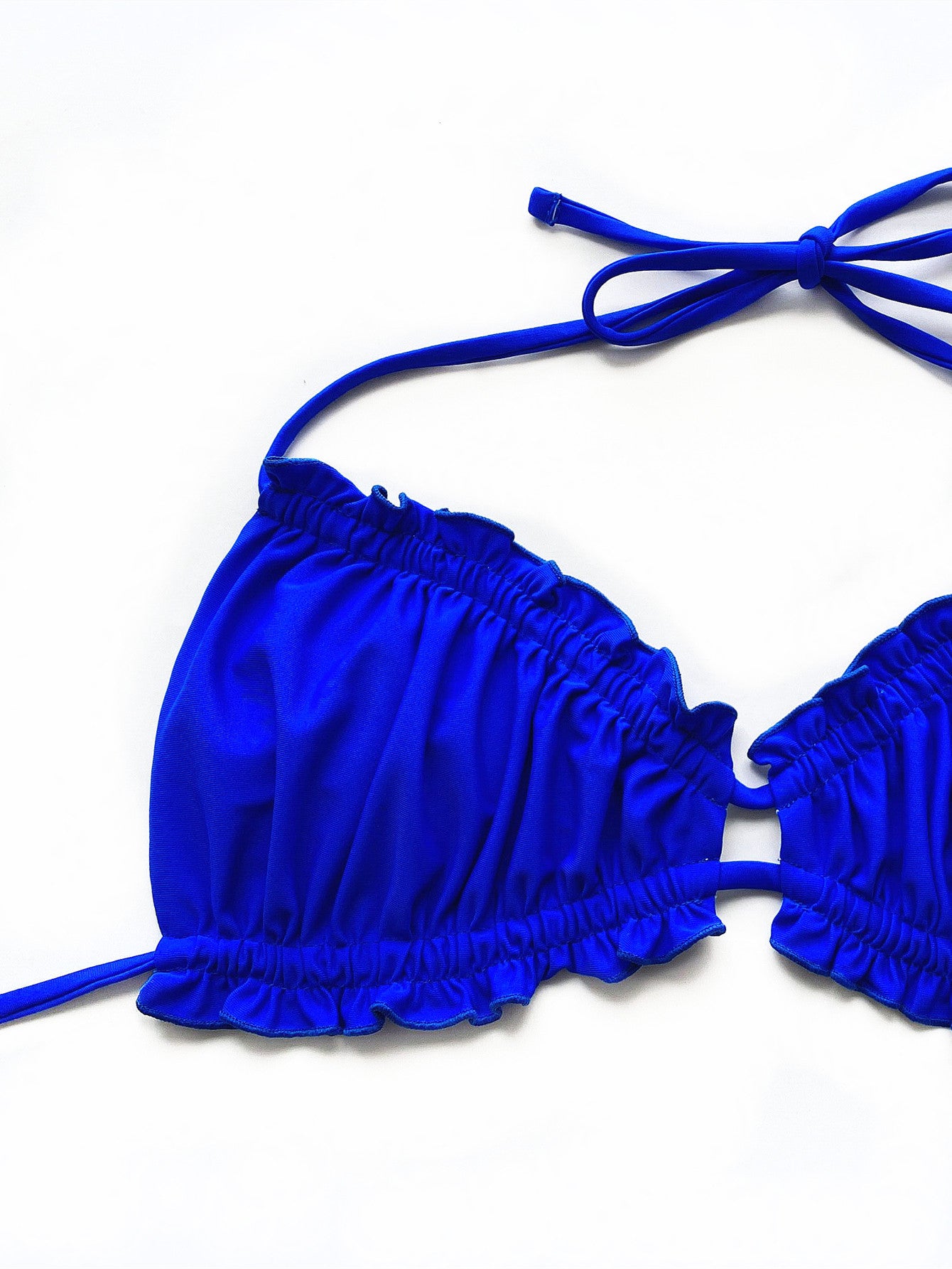 Frill Trill Halter Neck Bikini Set - Cowaa