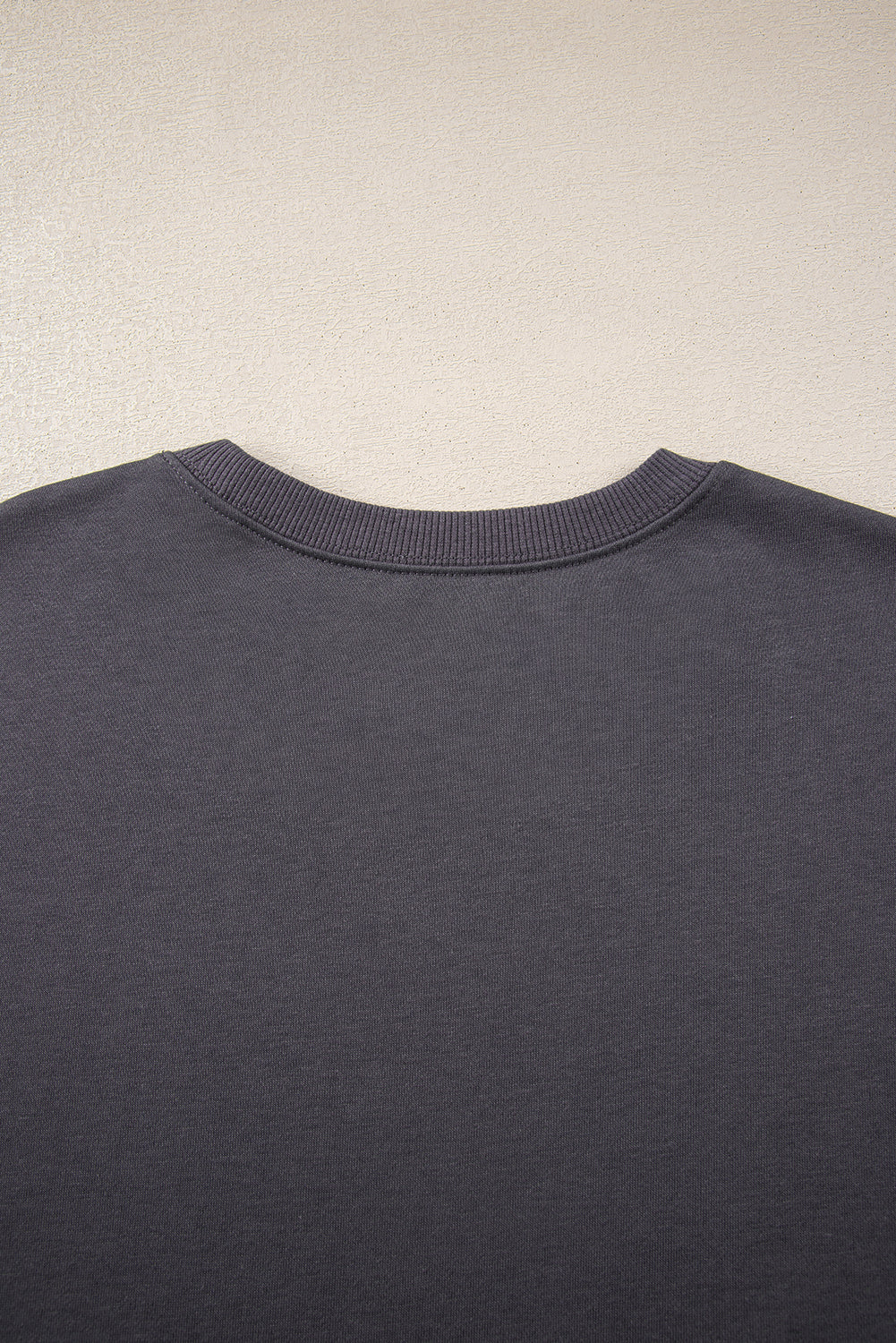 Dark Grey Varsity Striped Detail Drop Shoulder Oversized Sweatshirt