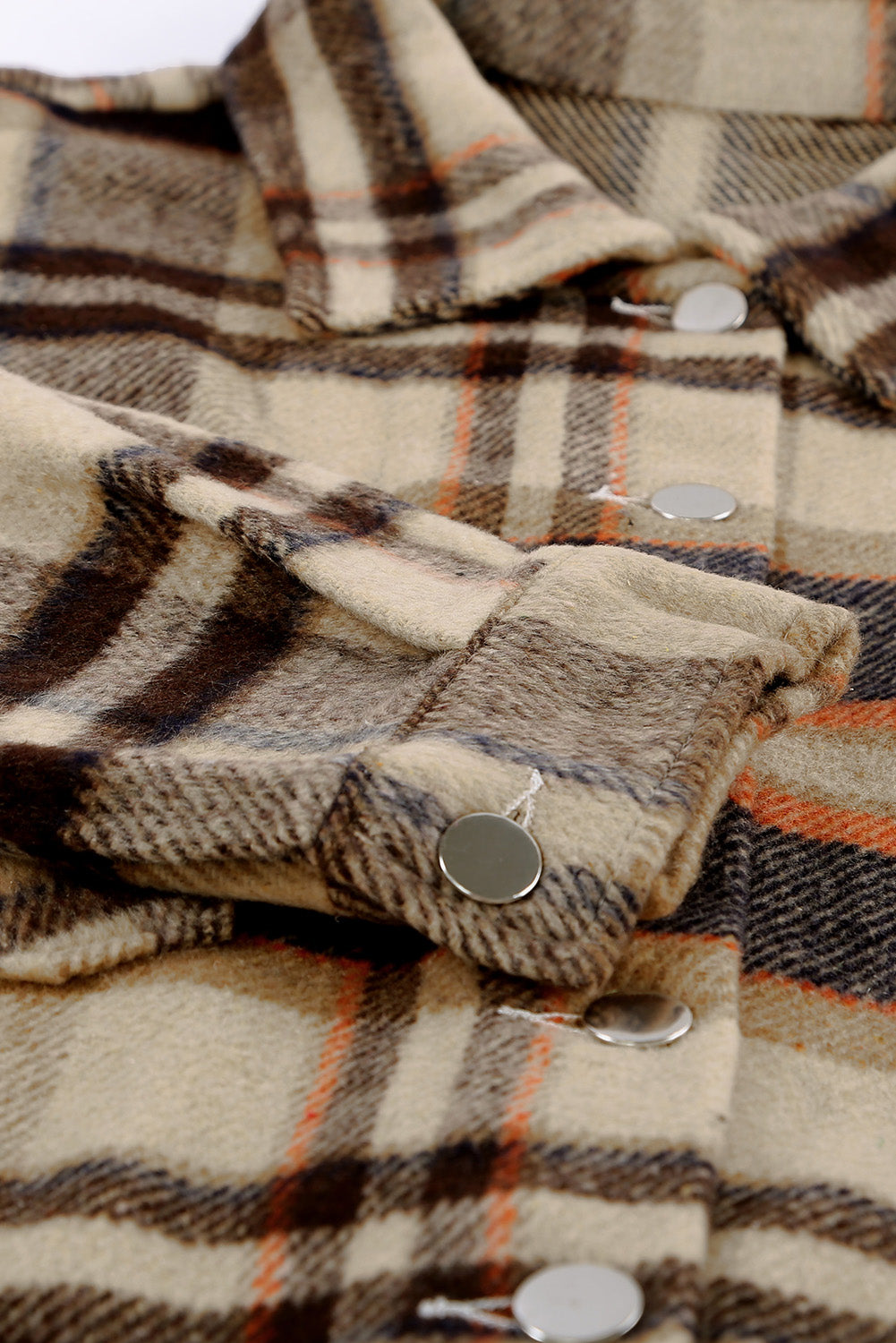 Plaid Button Front Pocket Shirt Shacket - Cowaa