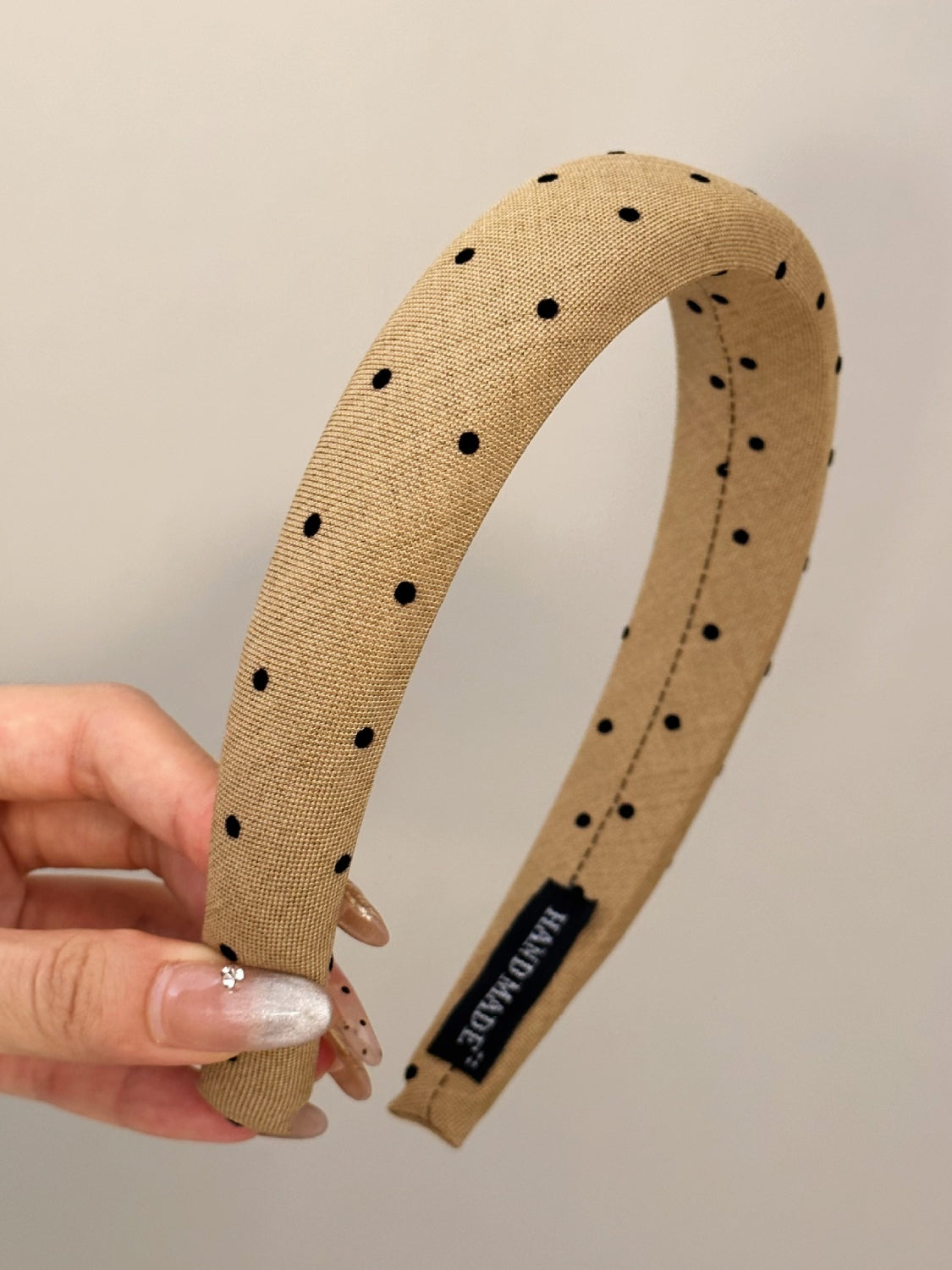 Polka Dot Polyester Wide Headband - Cowaa