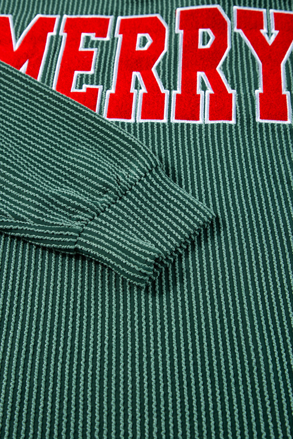 Black Corded MERRY Long Sleeve Top and Shorts Pajama Set - Cowaa