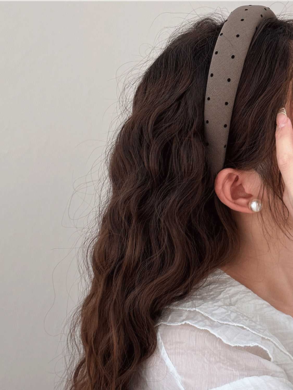 Polka Dot Polyester Wide Headband - Cowaa