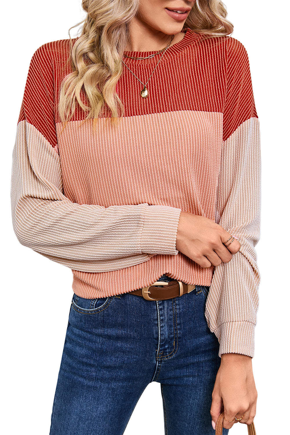 Corduroy Long Sleeve Top - Cowaa