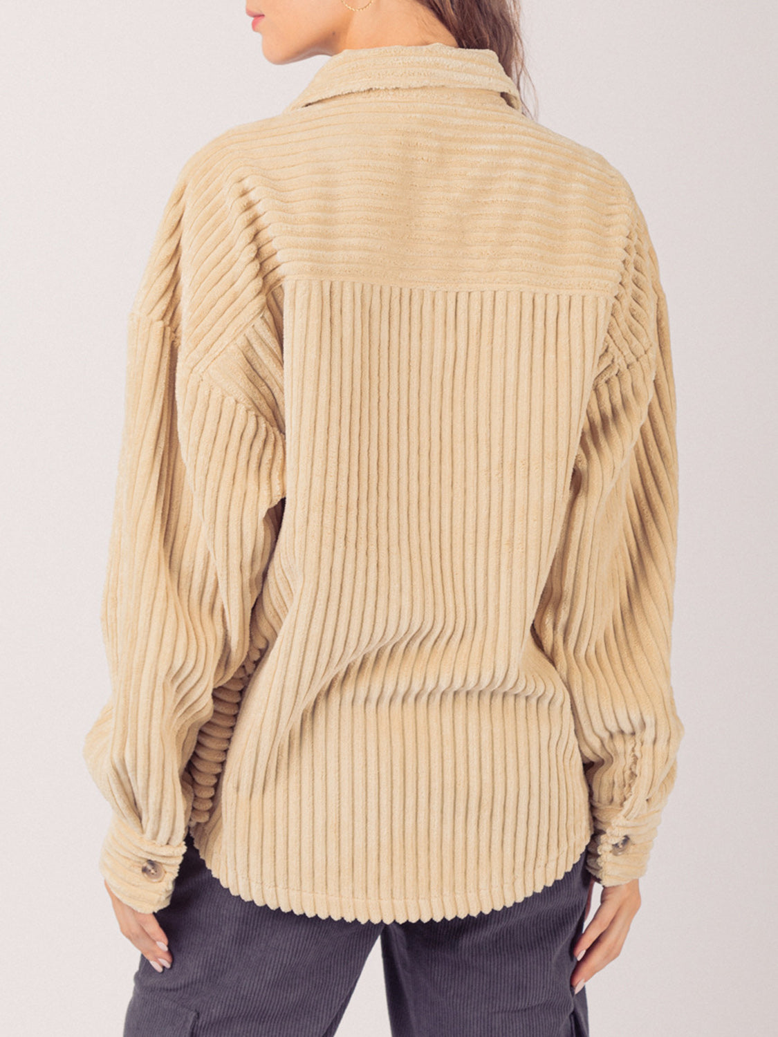 Button Up Long Sleeve Corduroy Shirt