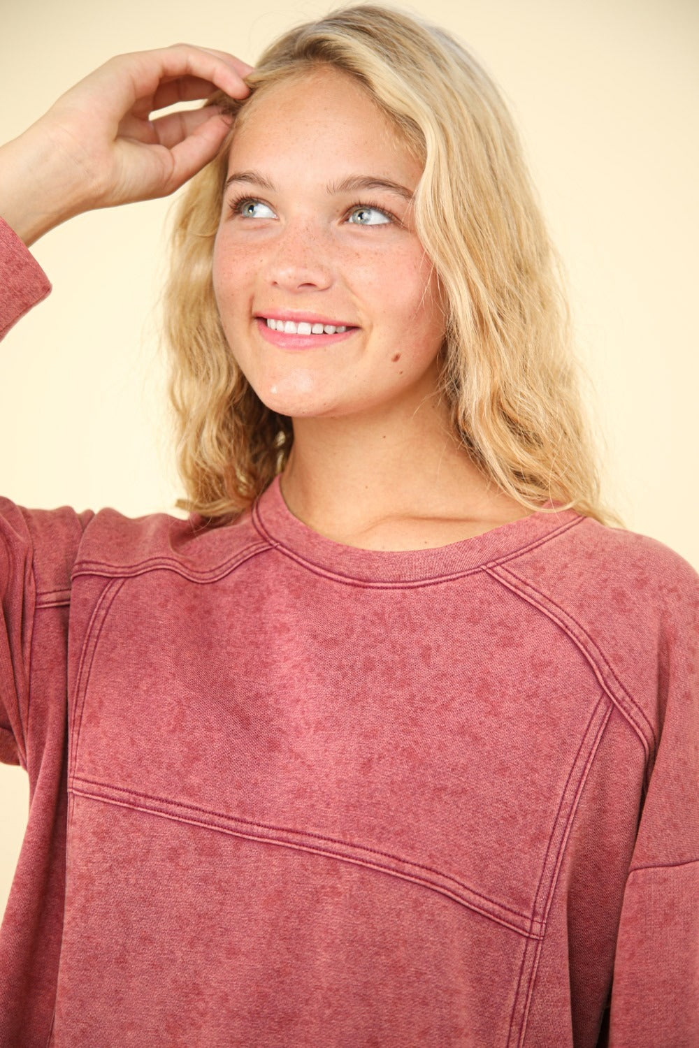 Mineral Washed Oversized Sweatshirt Mini Dress - Cowaa