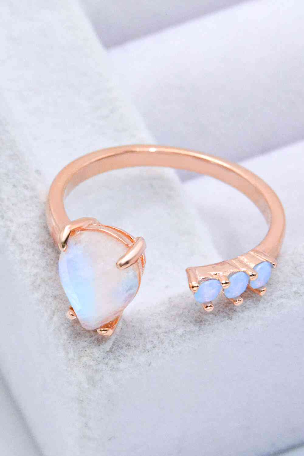 Teardrop Moonstone Open Ring - Cowaa
