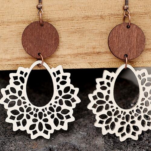 Geometric Cutout Dangle Earrings - Cowaa