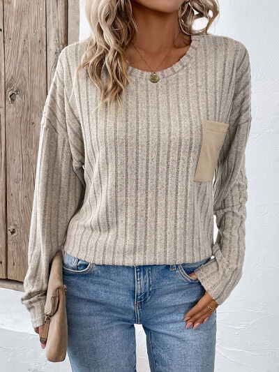 Round Neck Dropped Shoulder T-Shirt - Cowaa