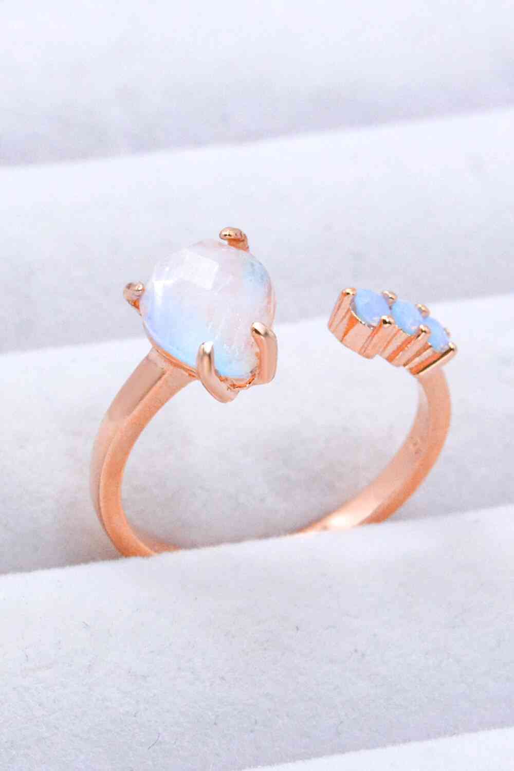 Teardrop Moonstone Open Ring - Cowaa