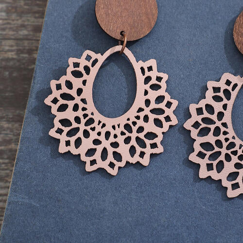 Geometric Cutout Dangle Earrings - Cowaa