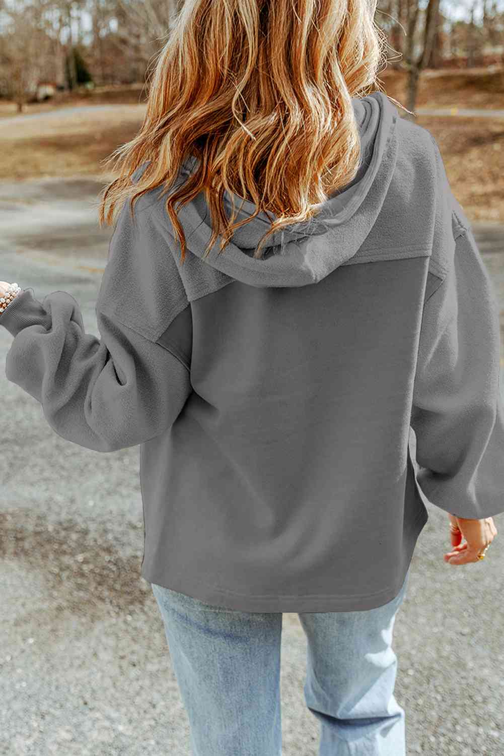 Zip-Up Drawstring Hooded Jacket - Cowaa