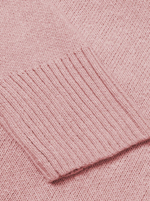 V-Neck Long Sleeve Knit Top - Cowaa