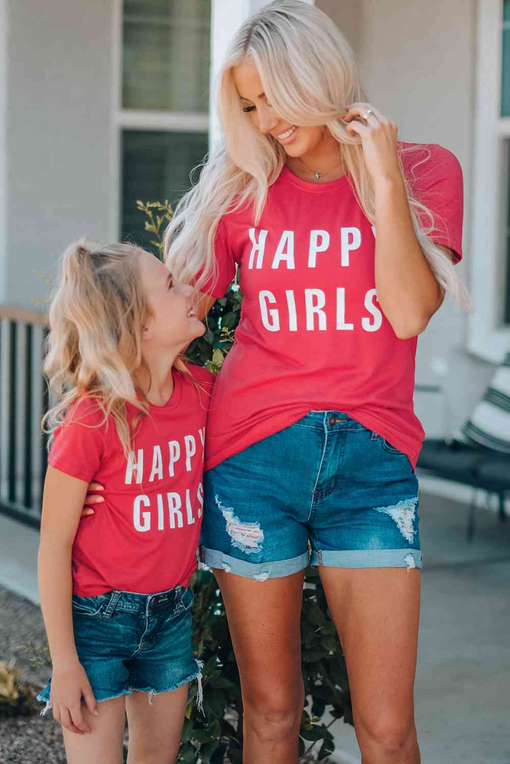 Girls Letter Graphic Short Sleeve T-Shirt - Cowaa