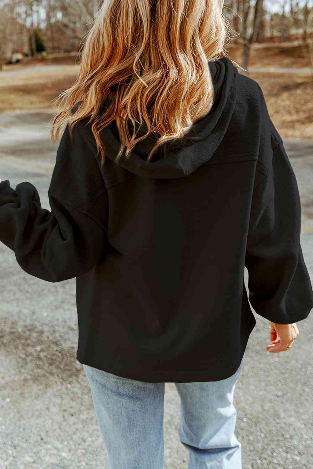 Zip-Up Drawstring Hooded Jacket - Cowaa