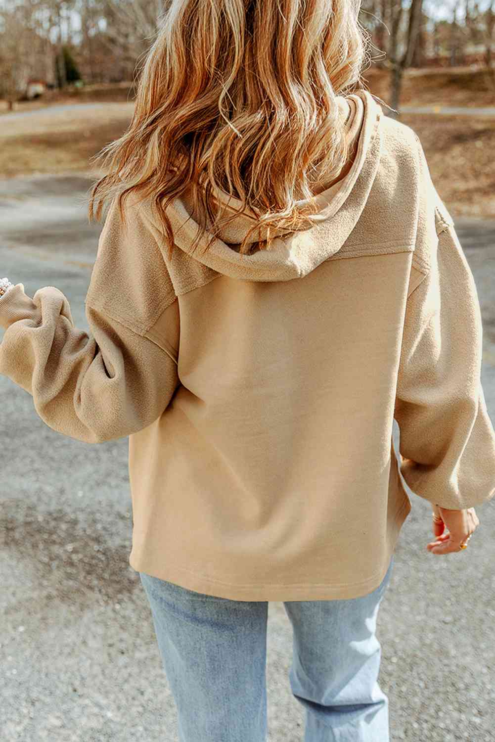 Zip-Up Drawstring Hooded Jacket - Cowaa