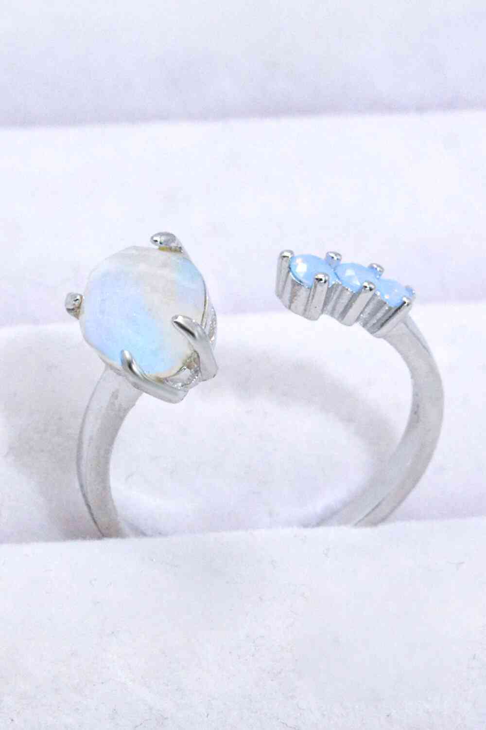 Teardrop Moonstone Open Ring - Cowaa
