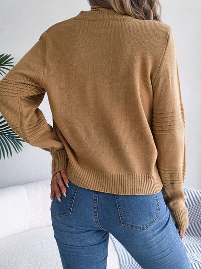 Round Neck Long Sleeve Sweater - Cowaa