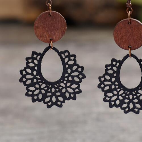 Geometric Cutout Dangle Earrings - Cowaa