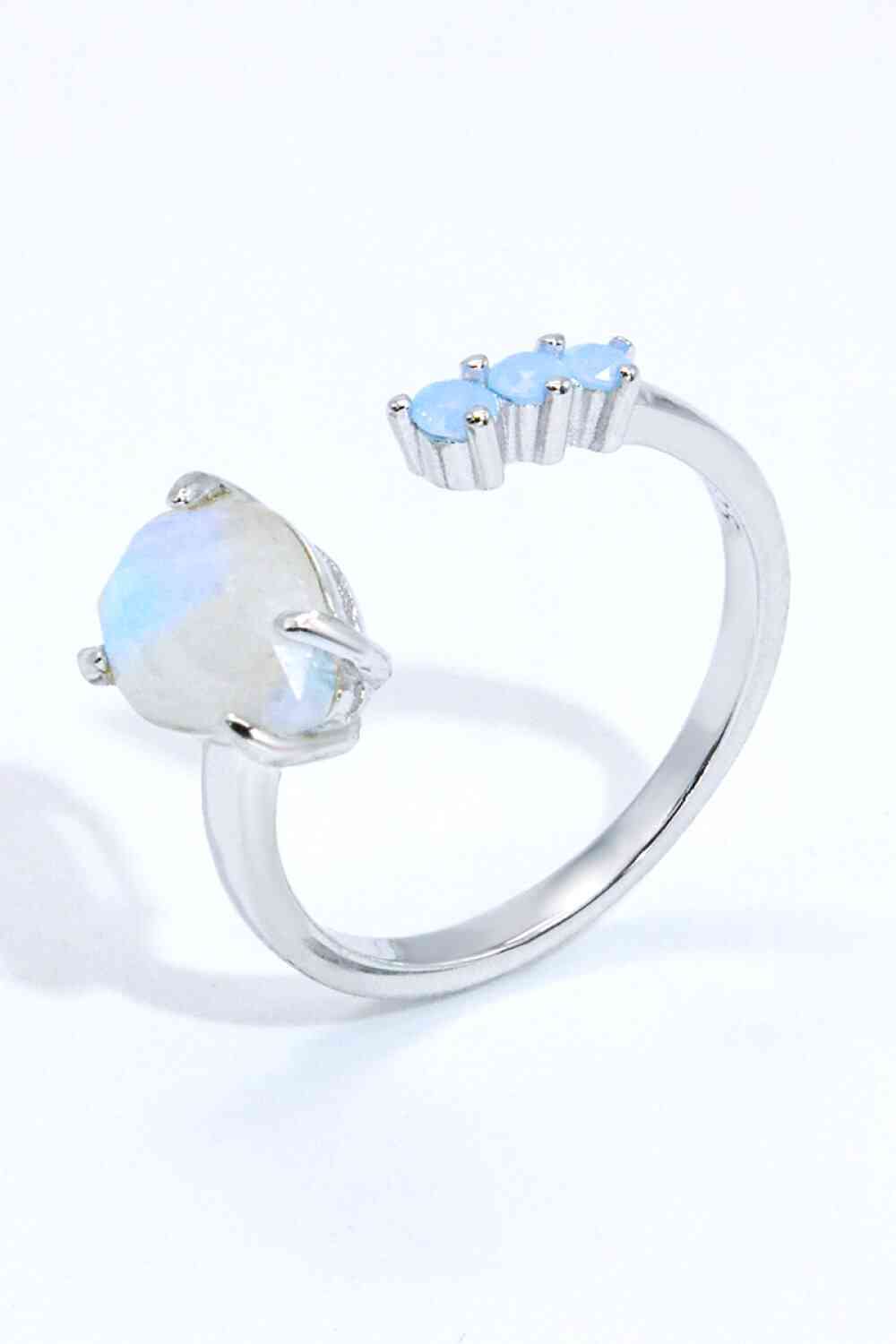 Teardrop Moonstone Open Ring - Cowaa