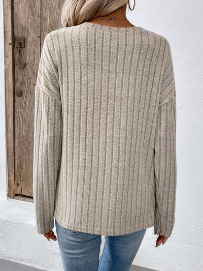 Round Neck Dropped Shoulder T-Shirt - Cowaa