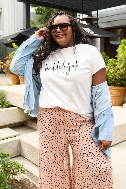 Simply Love Full Size Letter Graphic Short Sleeve T-Shirt - Cowaa