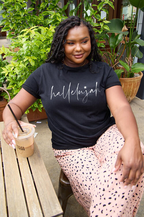 Simply Love Full Size Letter Graphic Short Sleeve T-Shirt - Cowaa