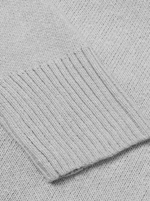V-Neck Long Sleeve Knit Top - Cowaa