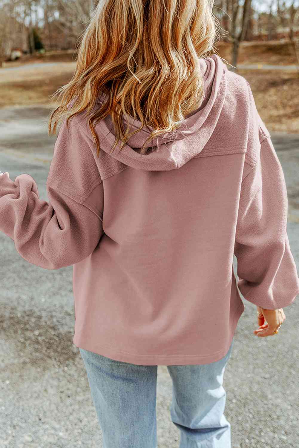 Zip-Up Drawstring Hooded Jacket - Cowaa