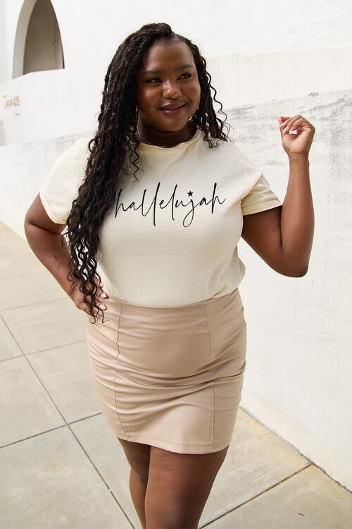 Simply Love Full Size Letter Graphic Short Sleeve T-Shirt - Cowaa