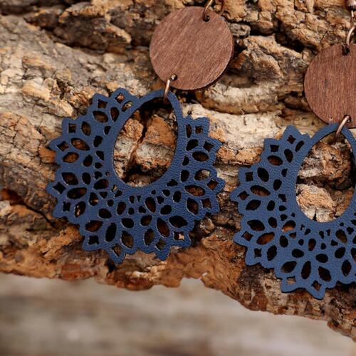Geometric Cutout Dangle Earrings - Cowaa