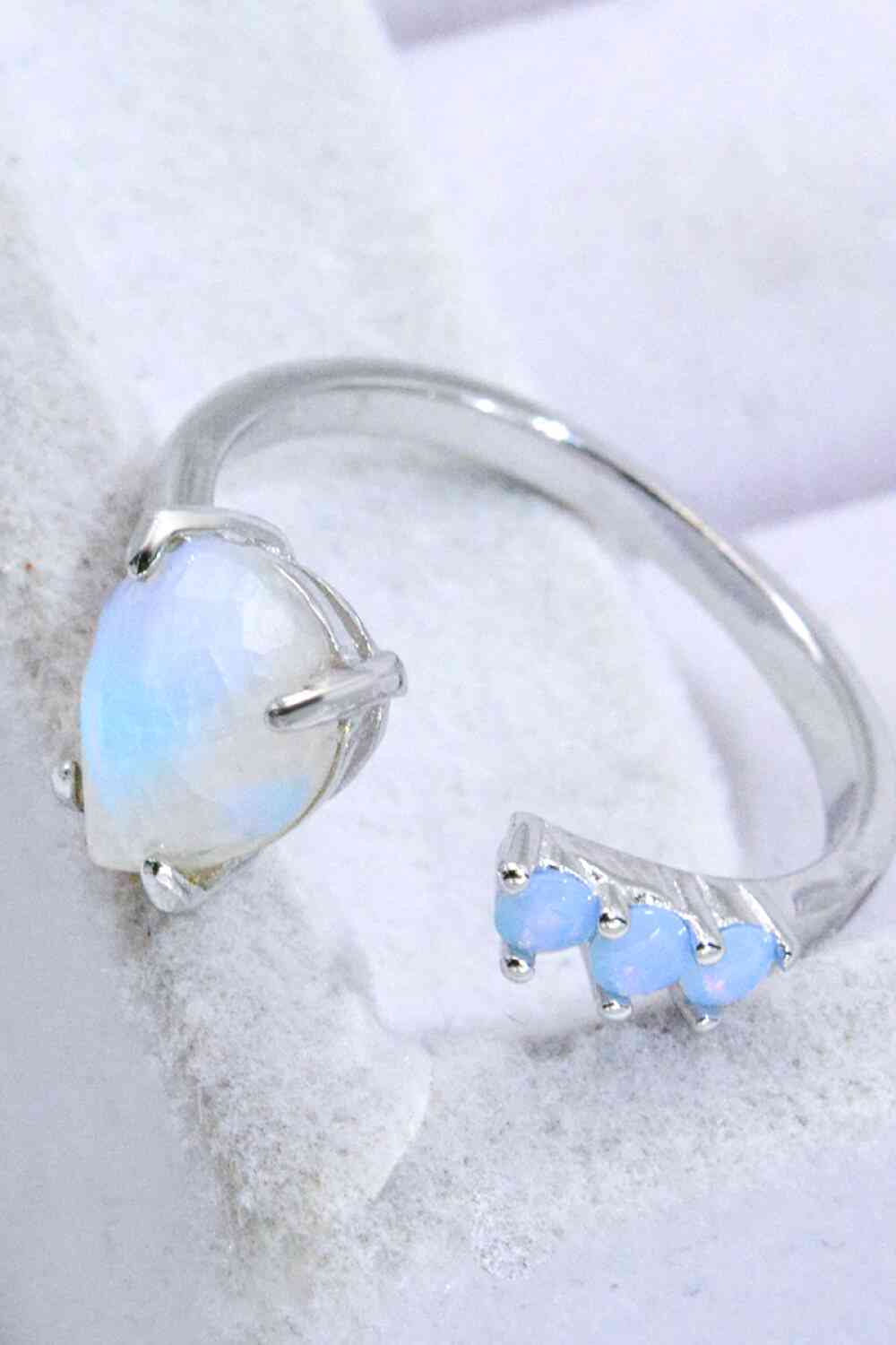 Teardrop Moonstone Open Ring - Cowaa