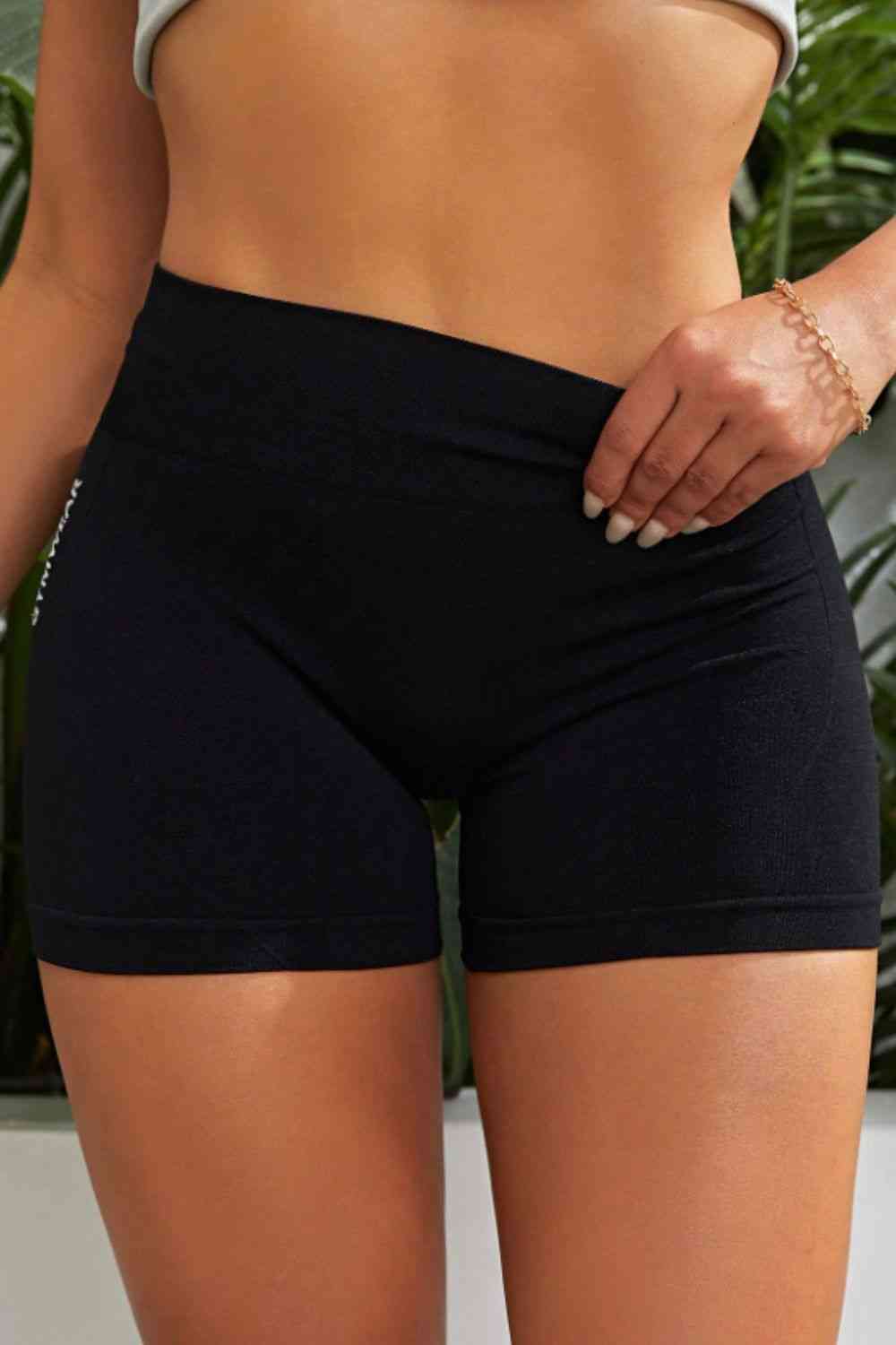 Slim Fit High Waistband Active Shorts - Cowaa