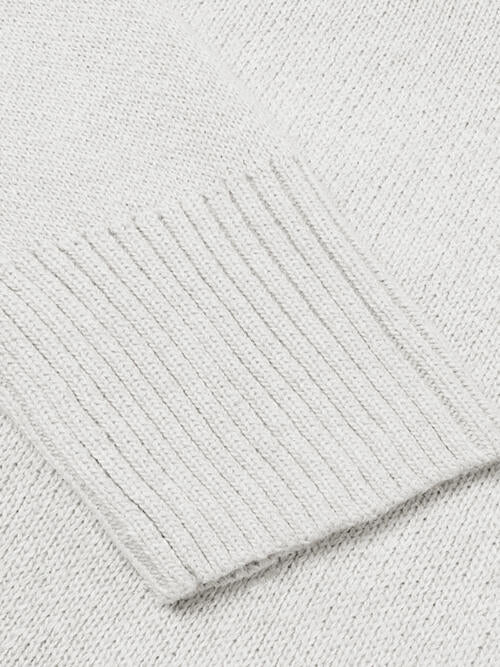 V-Neck Long Sleeve Knit Top - Cowaa