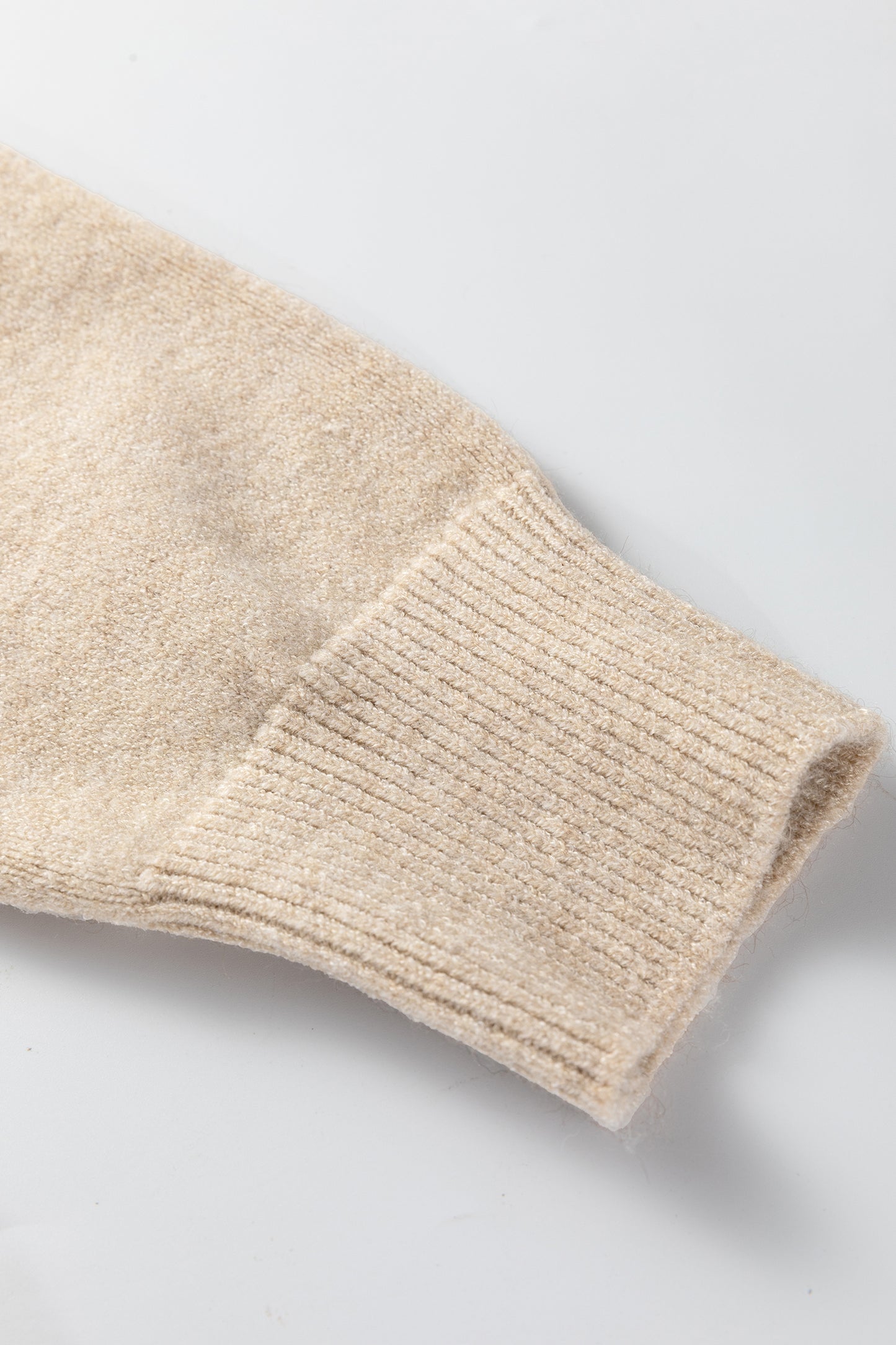 Parchment Button Lace Detail Raglan Sleeve Shift Mini Sweater Dress - Cowaa