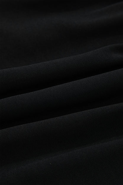 Black Plus Size Frilled Elastic Waist Lace Trim Boho Ruffled Shorts - Cowaa