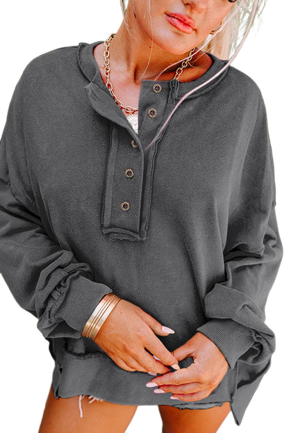 Slouchy Drop Shoulder Sweatshirt - Cowaa