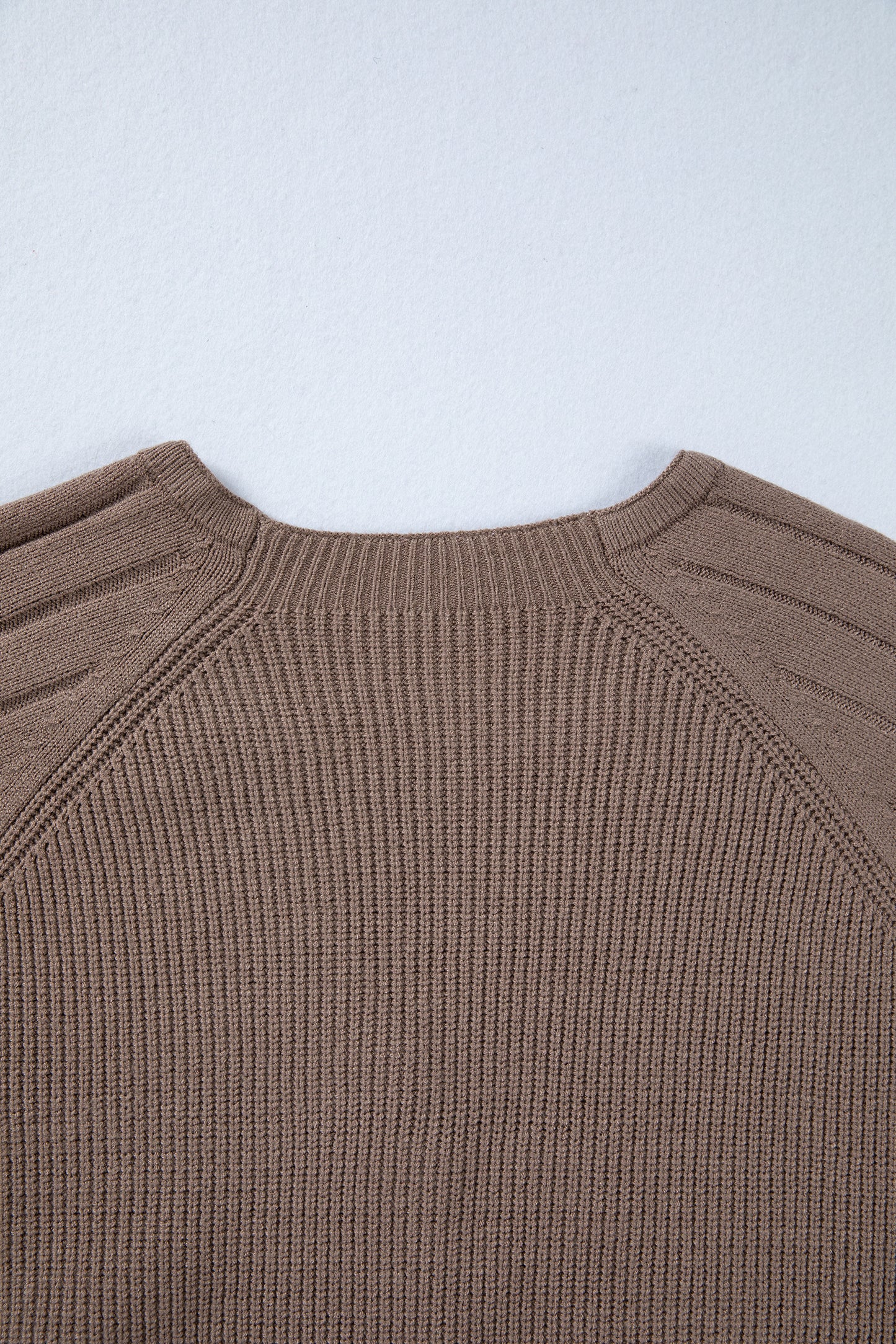 Light Pink Mixed Texture Knit Button V Neck Sweater Cardigan - Cowaa